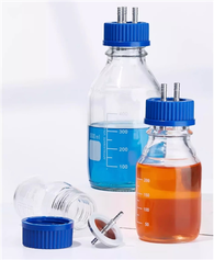 Διαφανές γυάλινο ζυμωτήρα επαναπλήρωσης φιάλης από ανοξείδωτο χάλυβα Καπάκι σιδήρου σε φιάλη υγρού αντιδραστηρίου